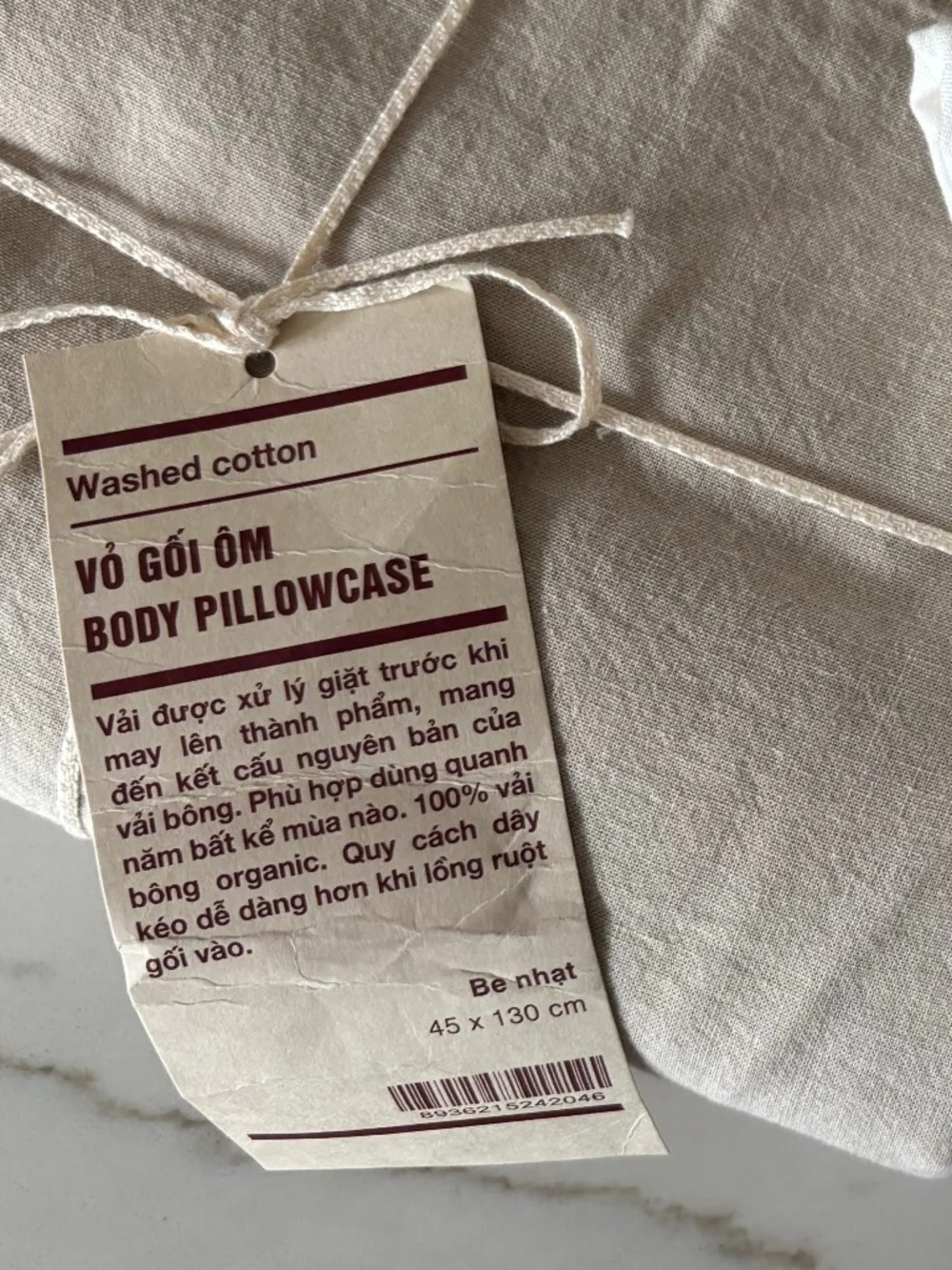 2 Muji body Pillowcases NWT / Off white & oat color/ (from Asia - check sizing)